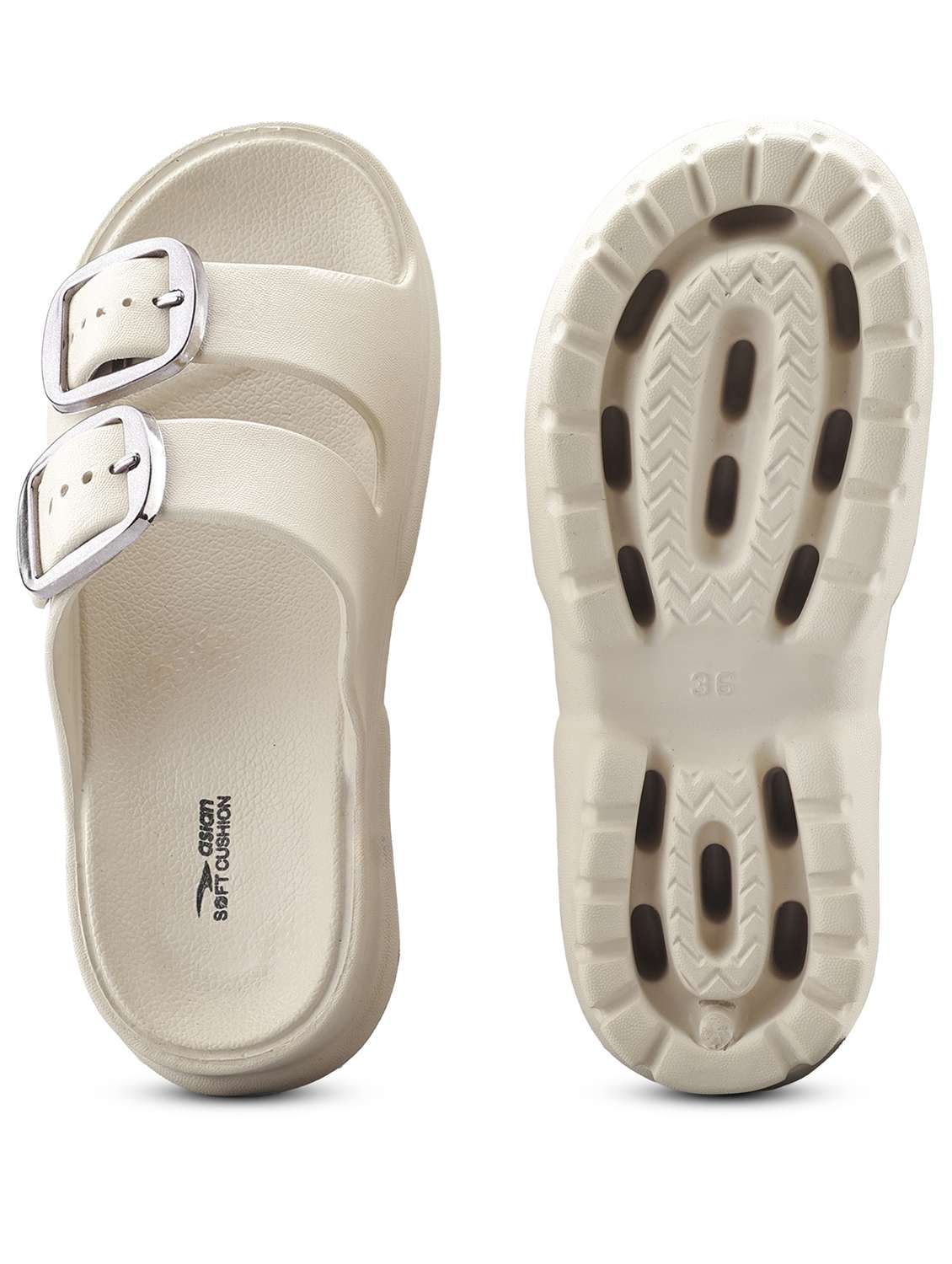women beige slippers flip flop - 22425790 -  Standard Image - 3