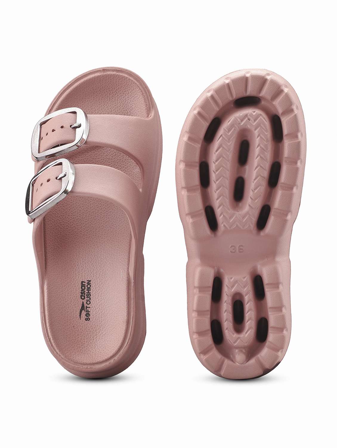 women solid slip on slider - 22425792 -  Standard Image - 5