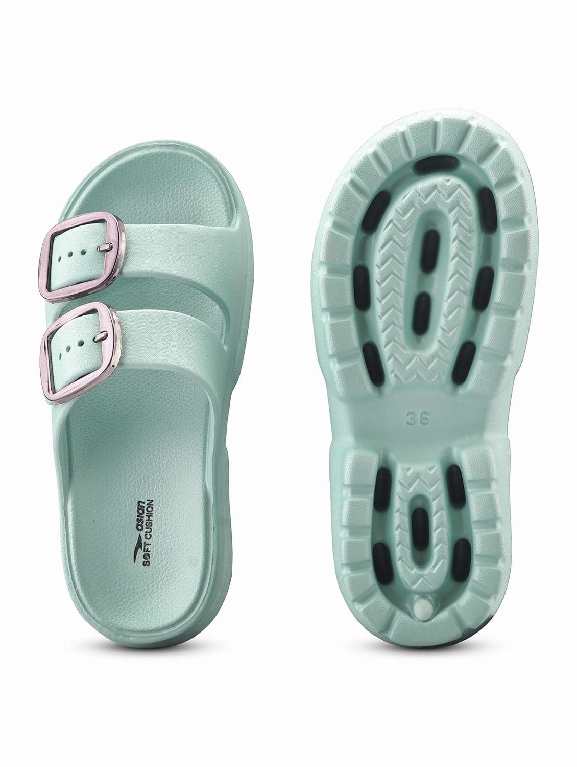women solid slip on slider - 22425793 -  Standard Image - 5