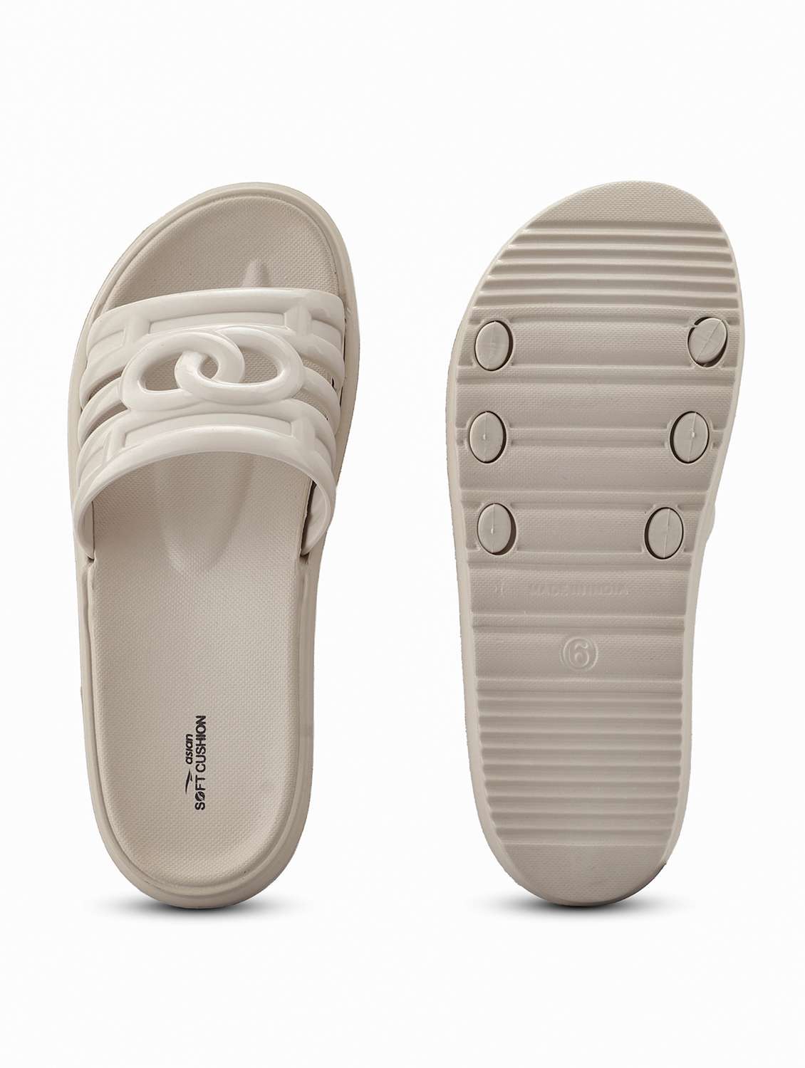 women solid slip on slider - 22425794 -  Standard Image - 5