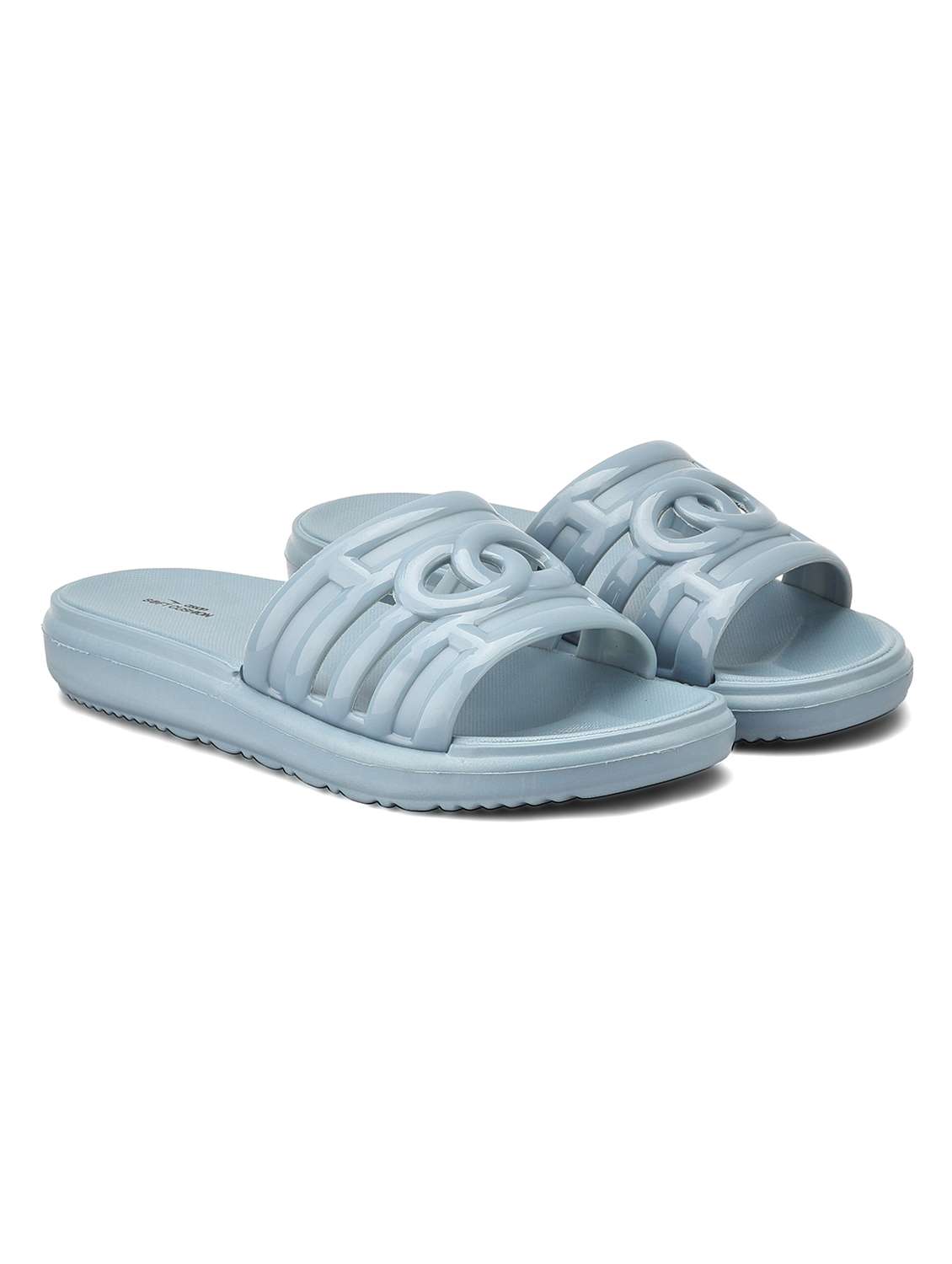 women solid slip on slider