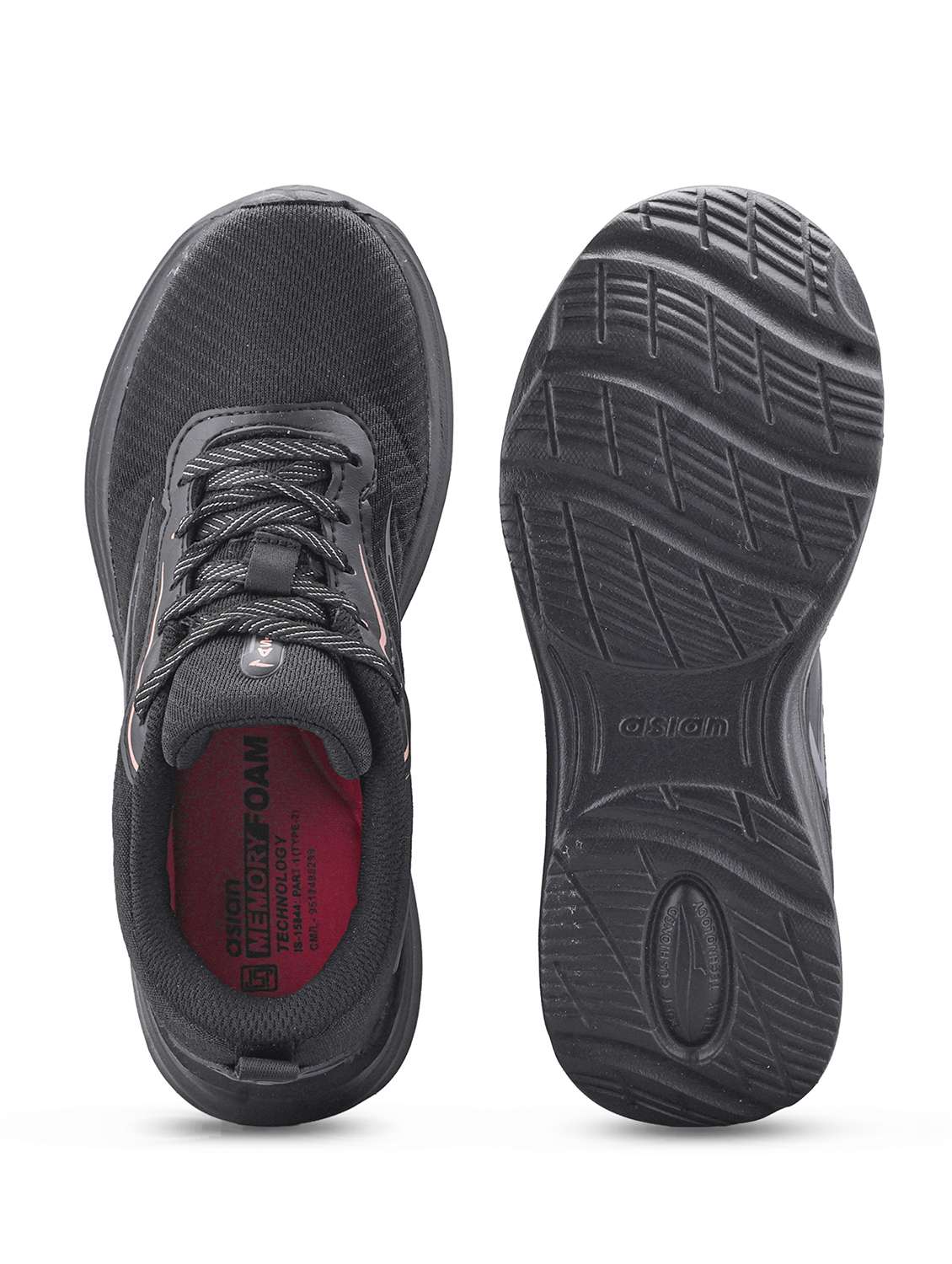 women black colored lace-up sports shoe - 22425820 -  Standard Image - 3