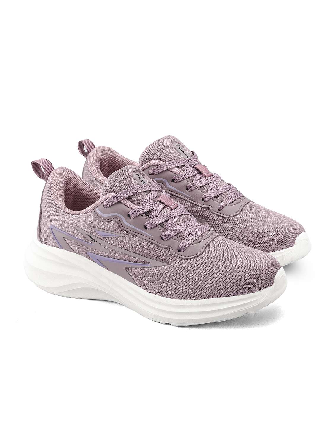 women purple lace-up sports shoe