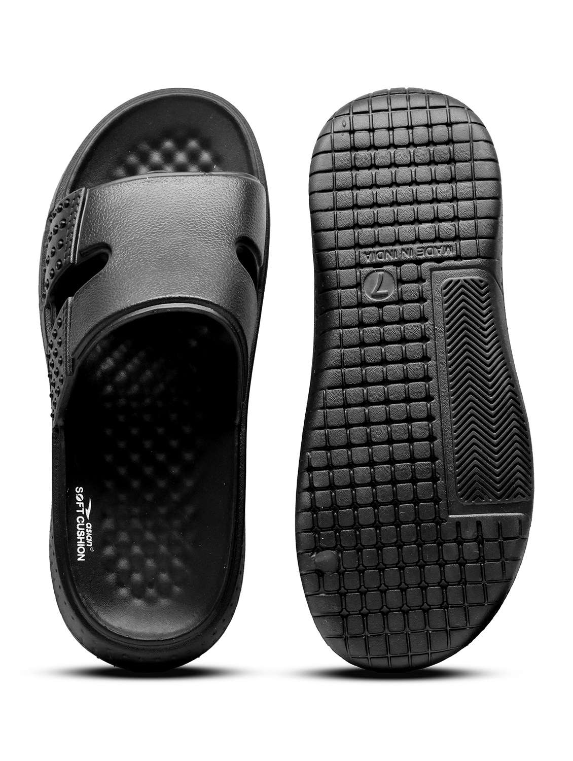 men textured slip on slider - 22425823 -  Standard Image - 3