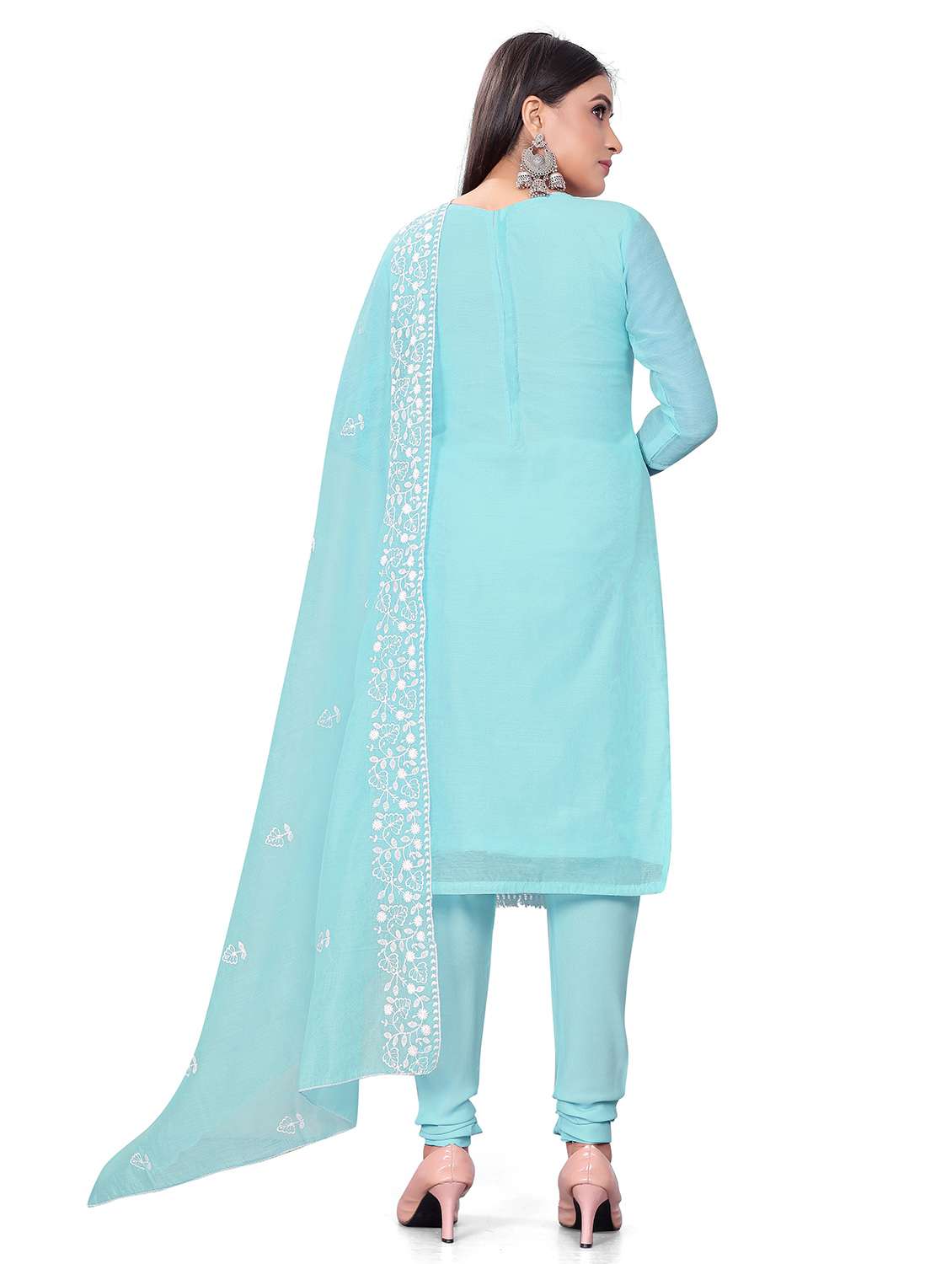 women solid with work unstitched suit set - 22429613 -  Standard Image - 3