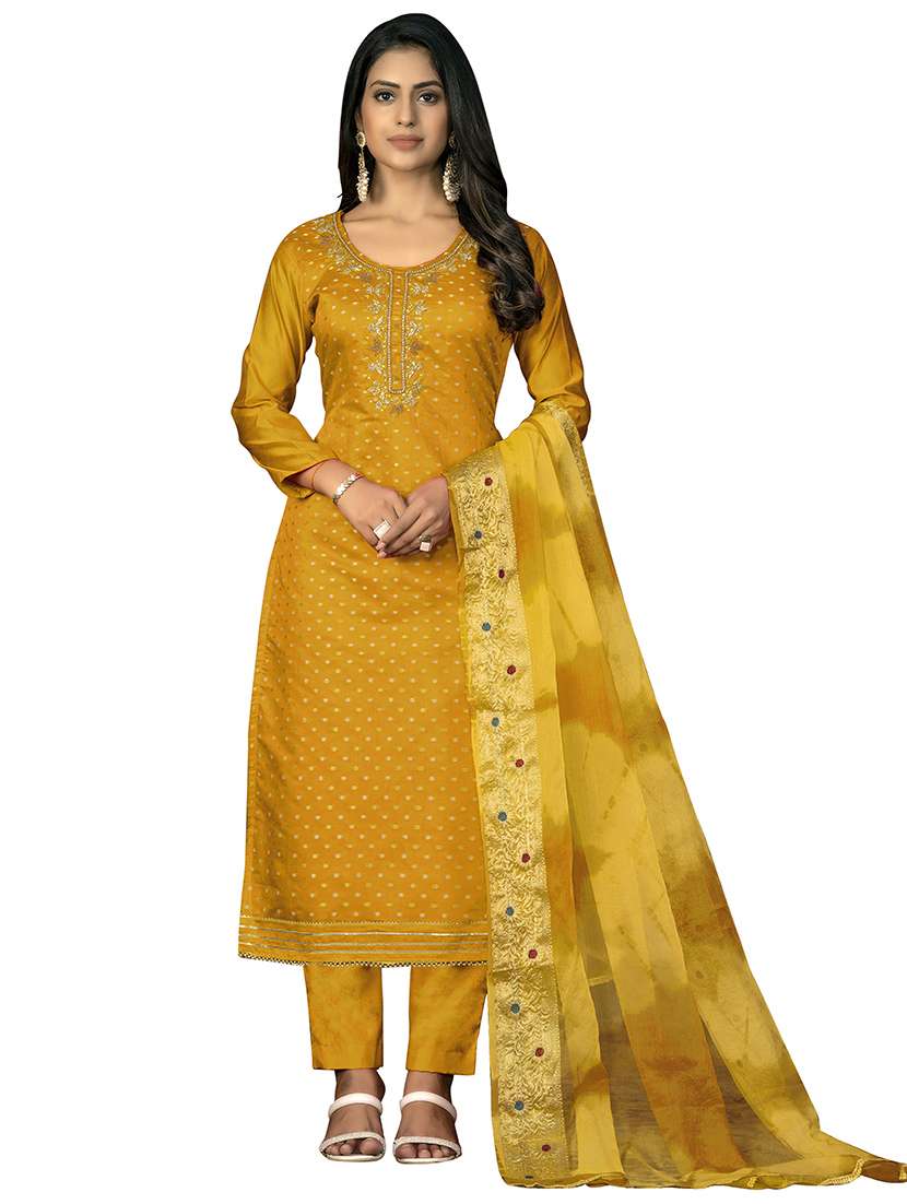 women self design unstitched suit set