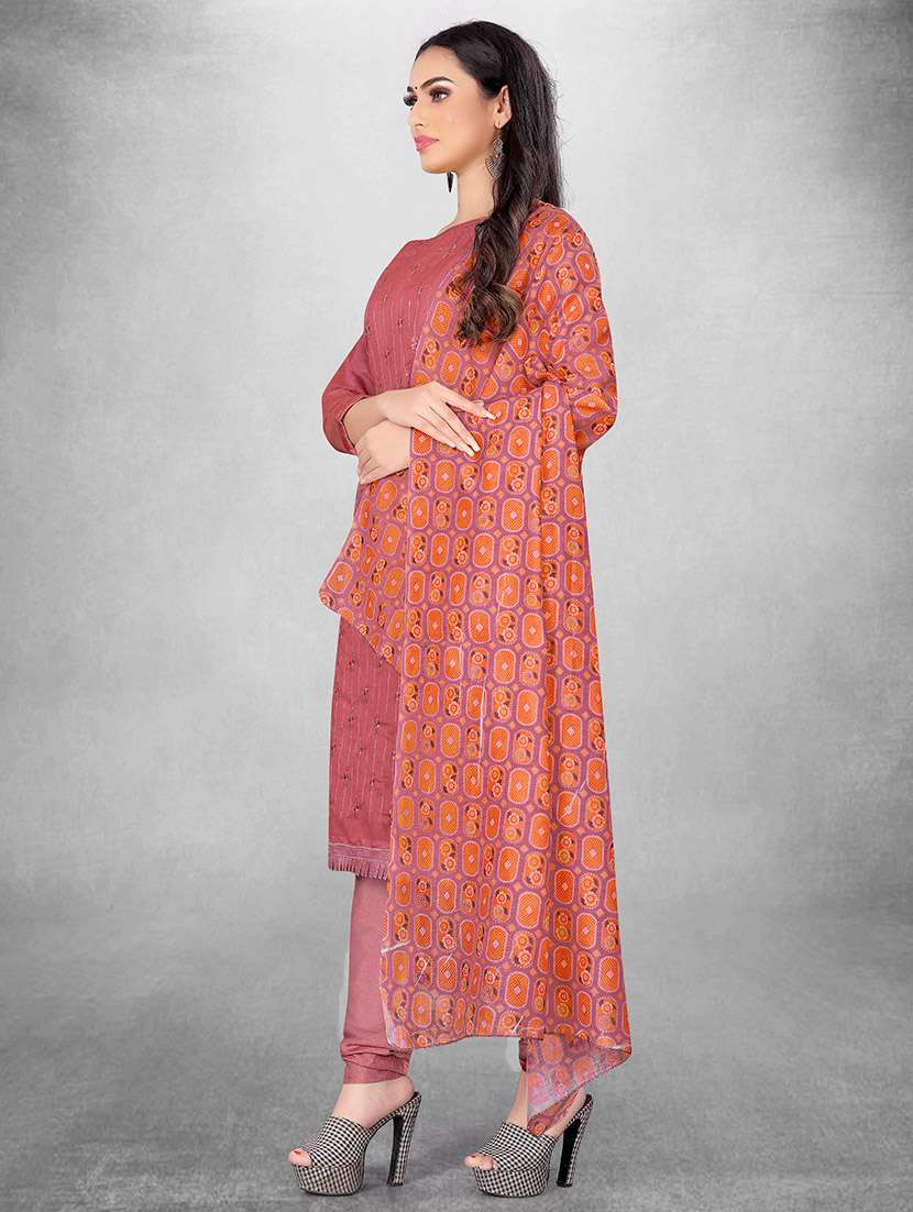 women solid with work unstitched suit set - 22429798 -  Standard Image - 3