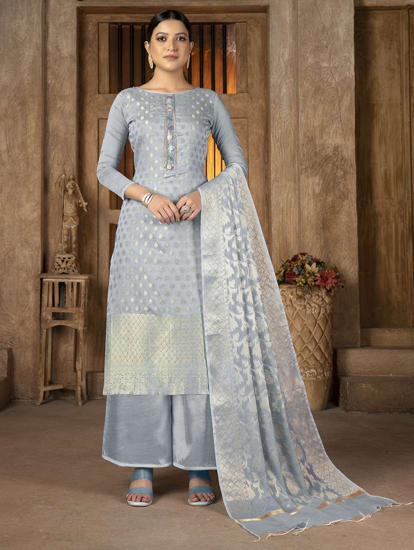 women self design unstitched suit set