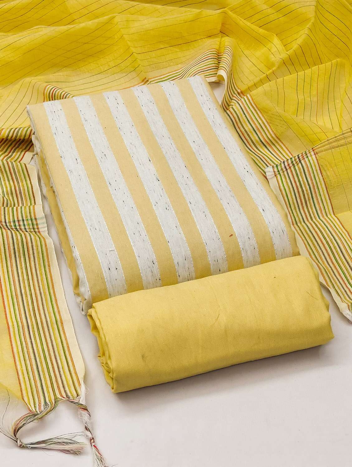 women striped unstitched suit set - 22429865 -  Standard Image - 3