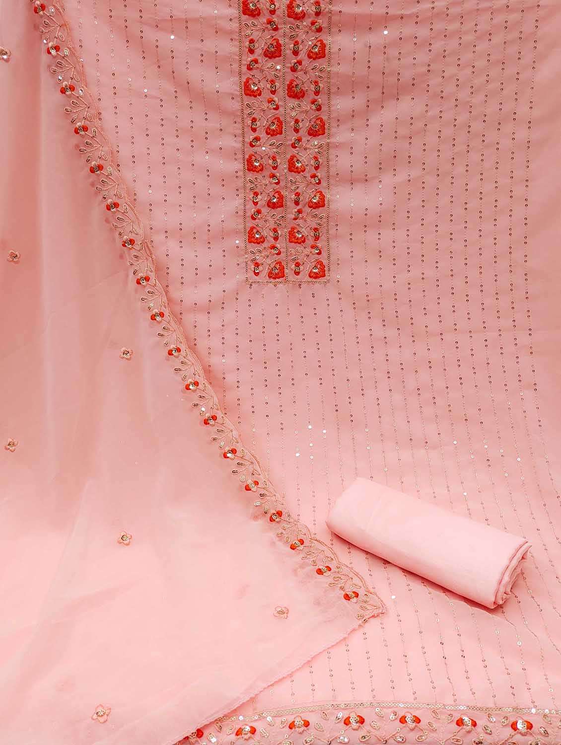 women solid with work unstitched suit set - 22429896 -  Standard Image - 3