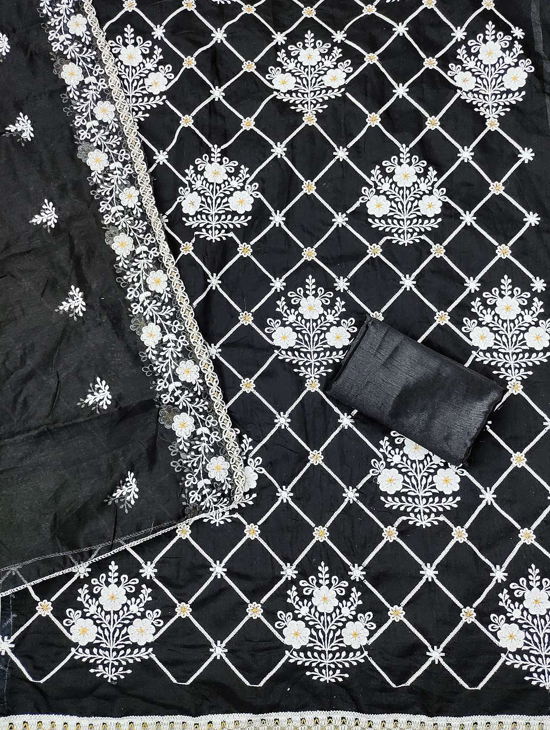 women solid with work unstitched suit set - 22430326 -  Standard Image - 3