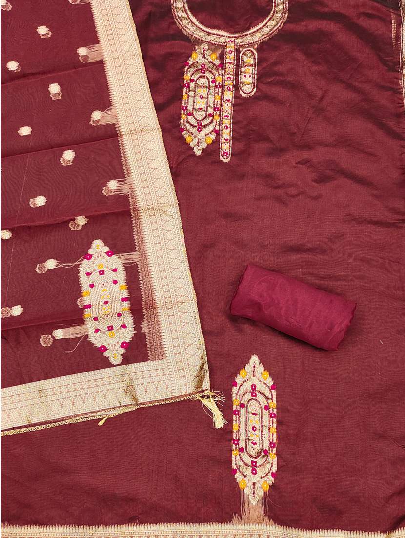 women self design unstitched suit set - 22430624 -  Standard Image - 3