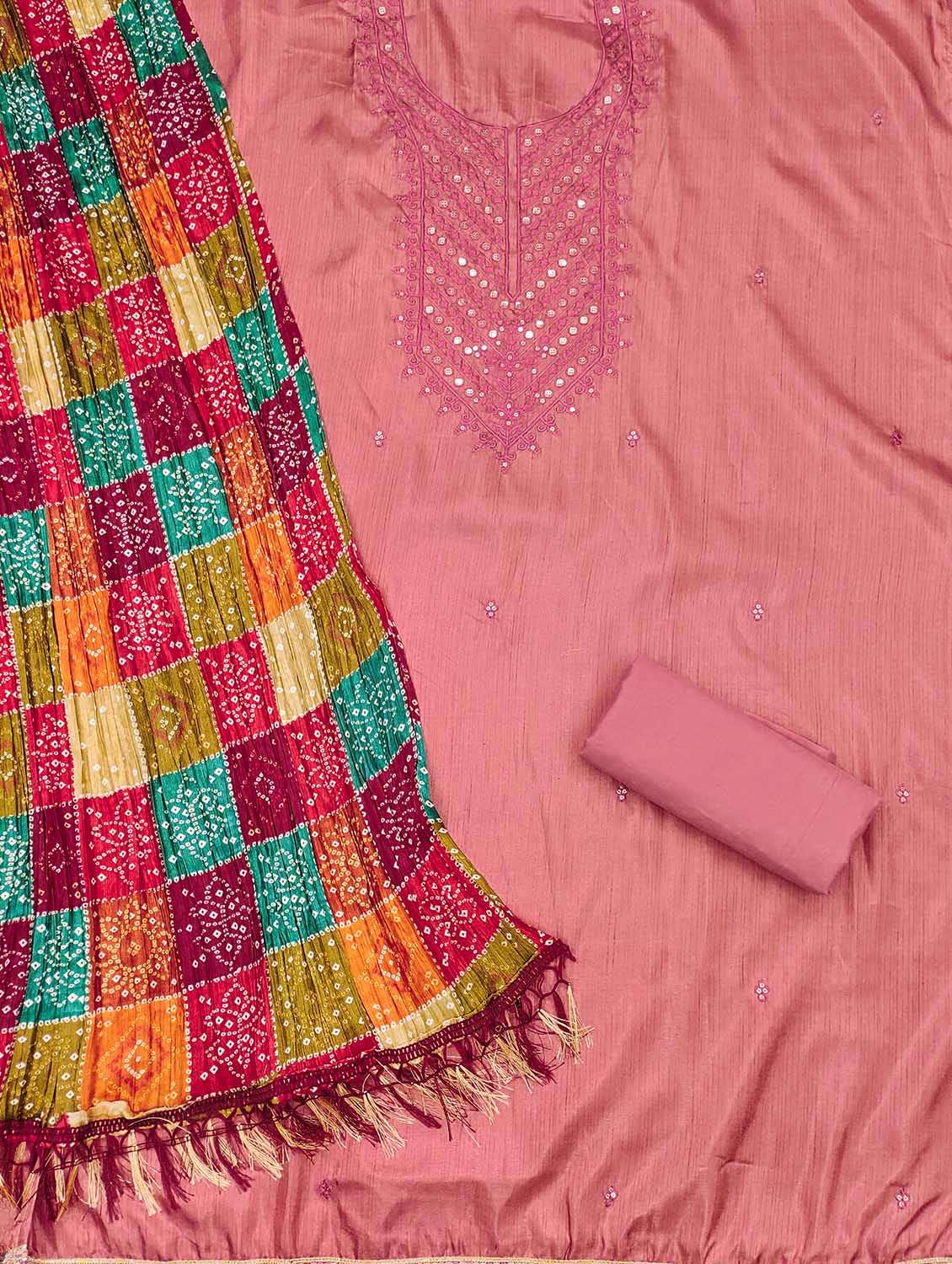 women solid with work unstitched suit set - 22430634 -  Standard Image - 3