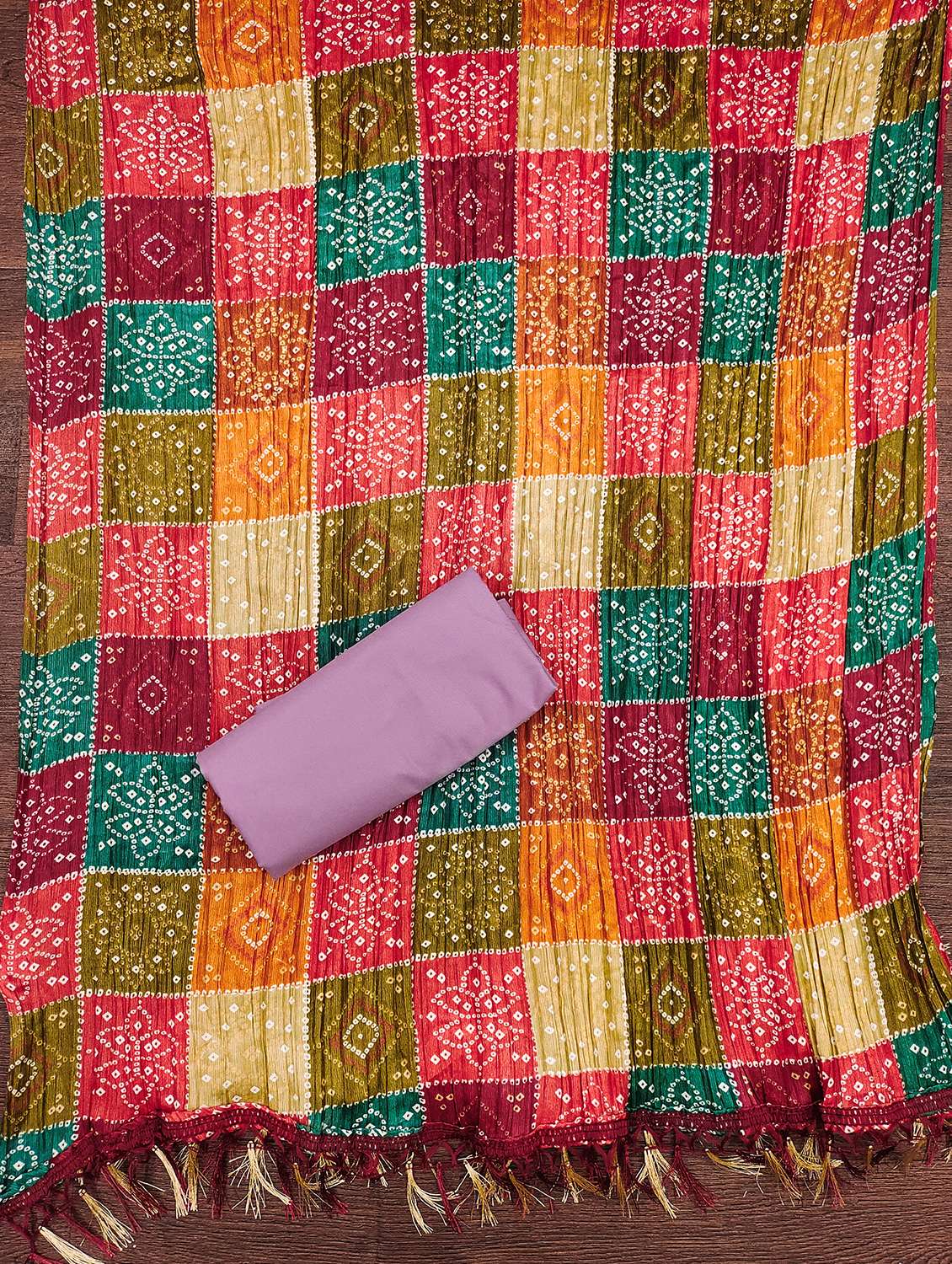 women solid with work unstitched suit set - 22430635 -  Standard Image - 3