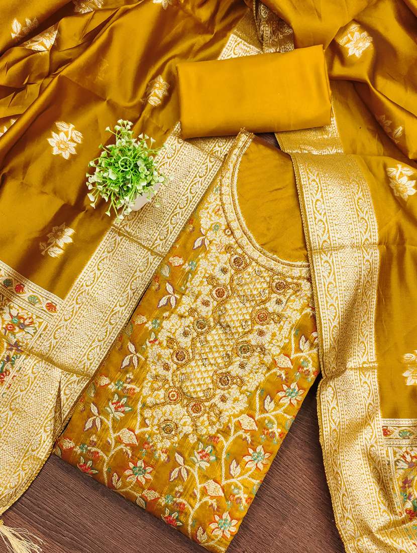women self design unstitched suit set