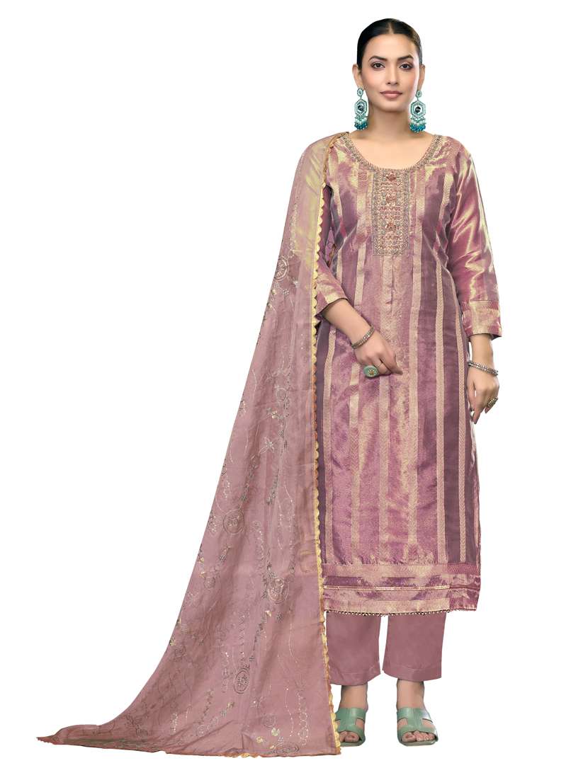 women self design unstitched suit set