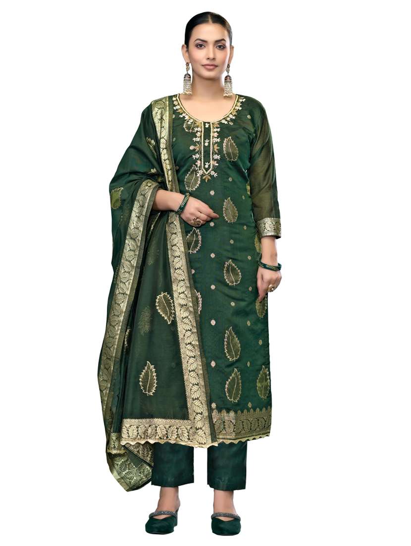 women self design unstitched suit set