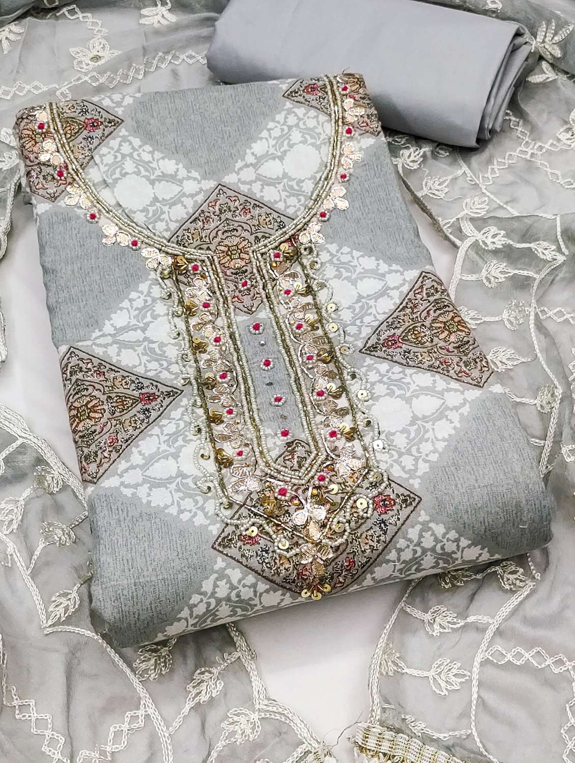 women printed unstitched suit set - 22430902 -  Standard Image - 3