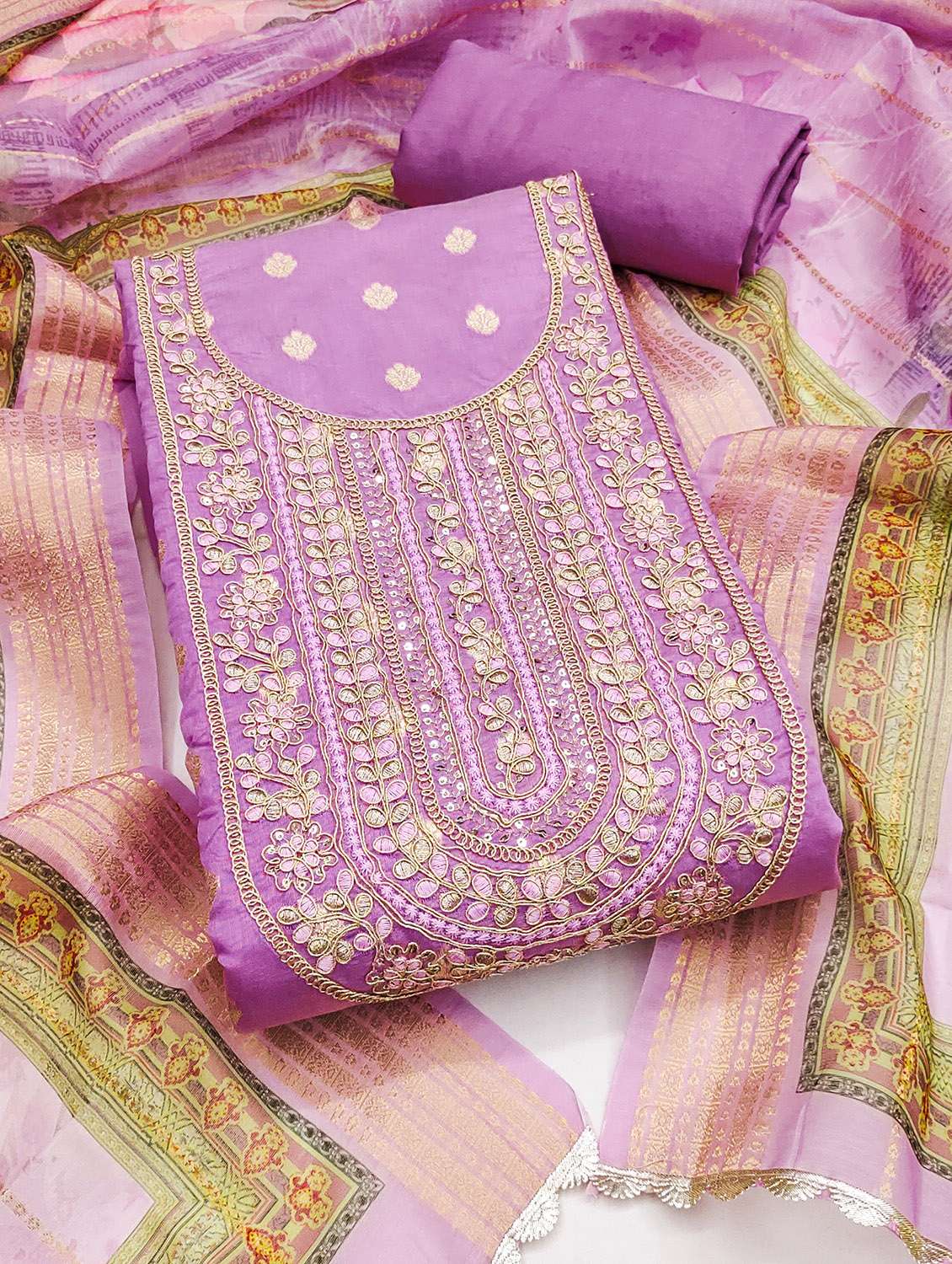 Women Self Design Unstitched Suit Set - 22431143 -  Standard Image - 3