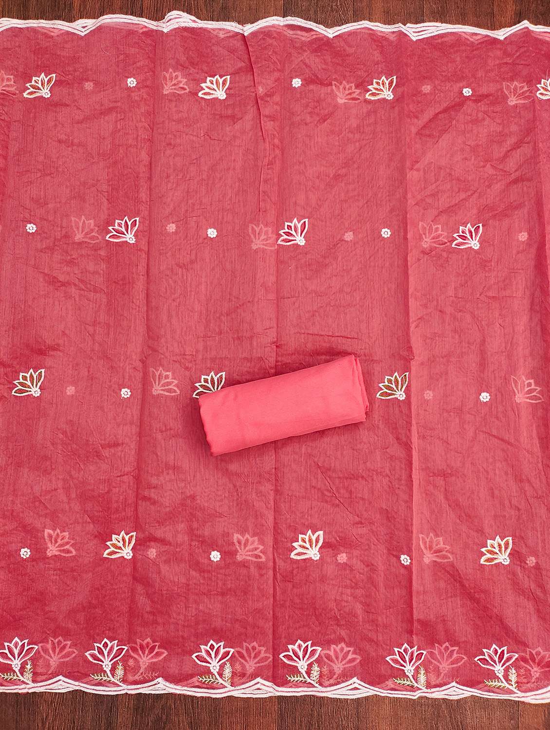 women solid with work unstitched suit set - 22431206 -  Standard Image - 3