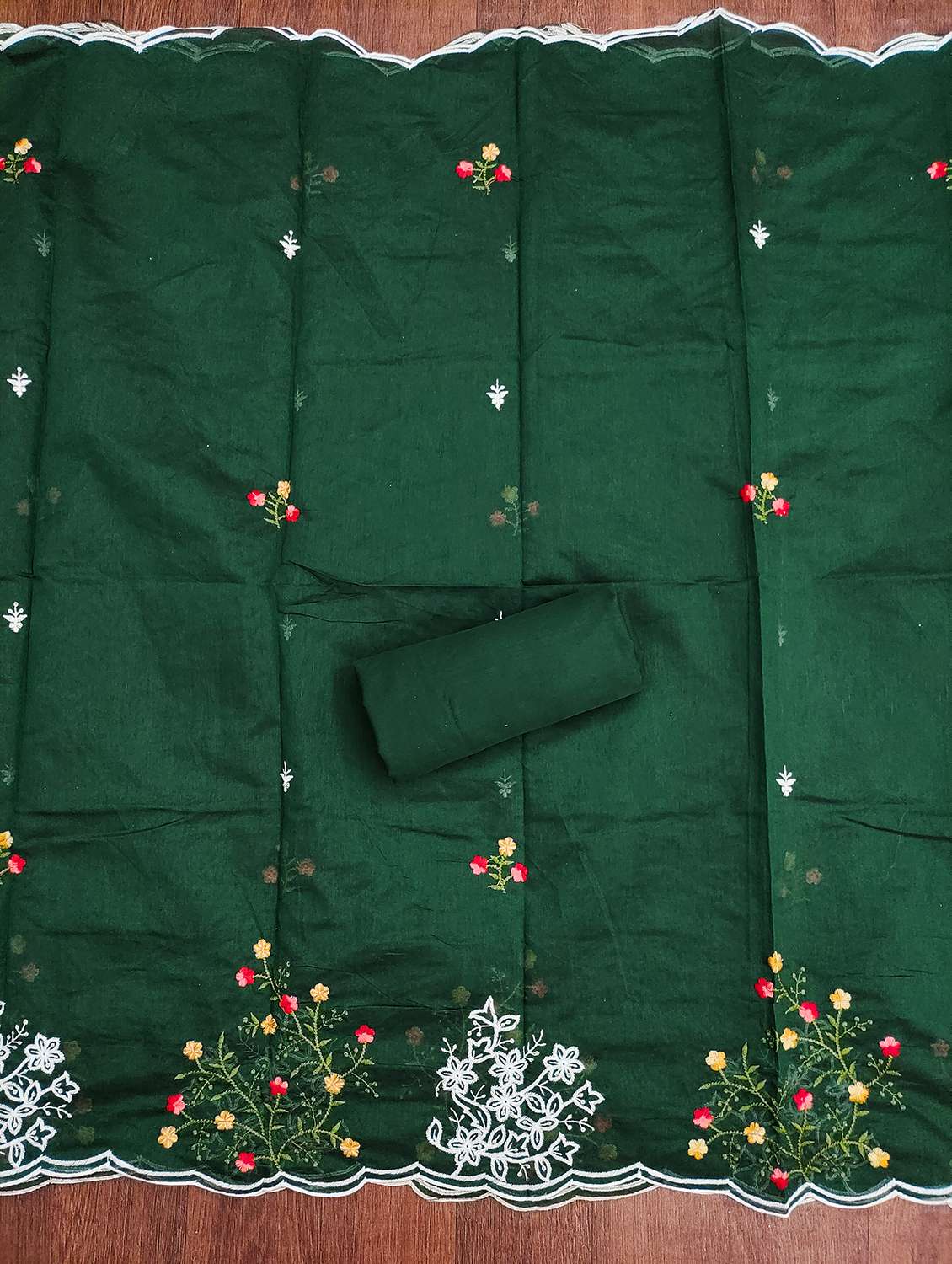 women solid with work unstitched suit set - 22431243 -  Standard Image - 3