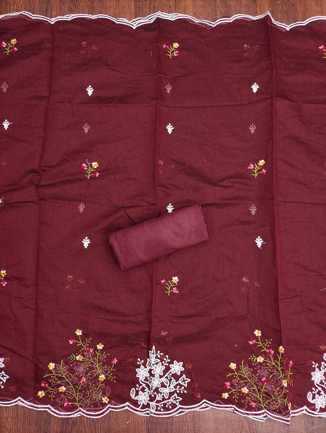 women solid with work unstitched suit set - 22431244 -  Standard Image - 3