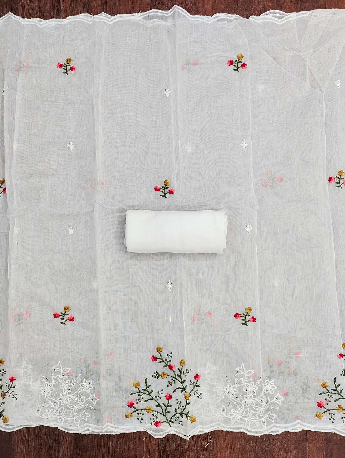 women solid with work unstitched suit set - 22431245 -  Standard Image - 3