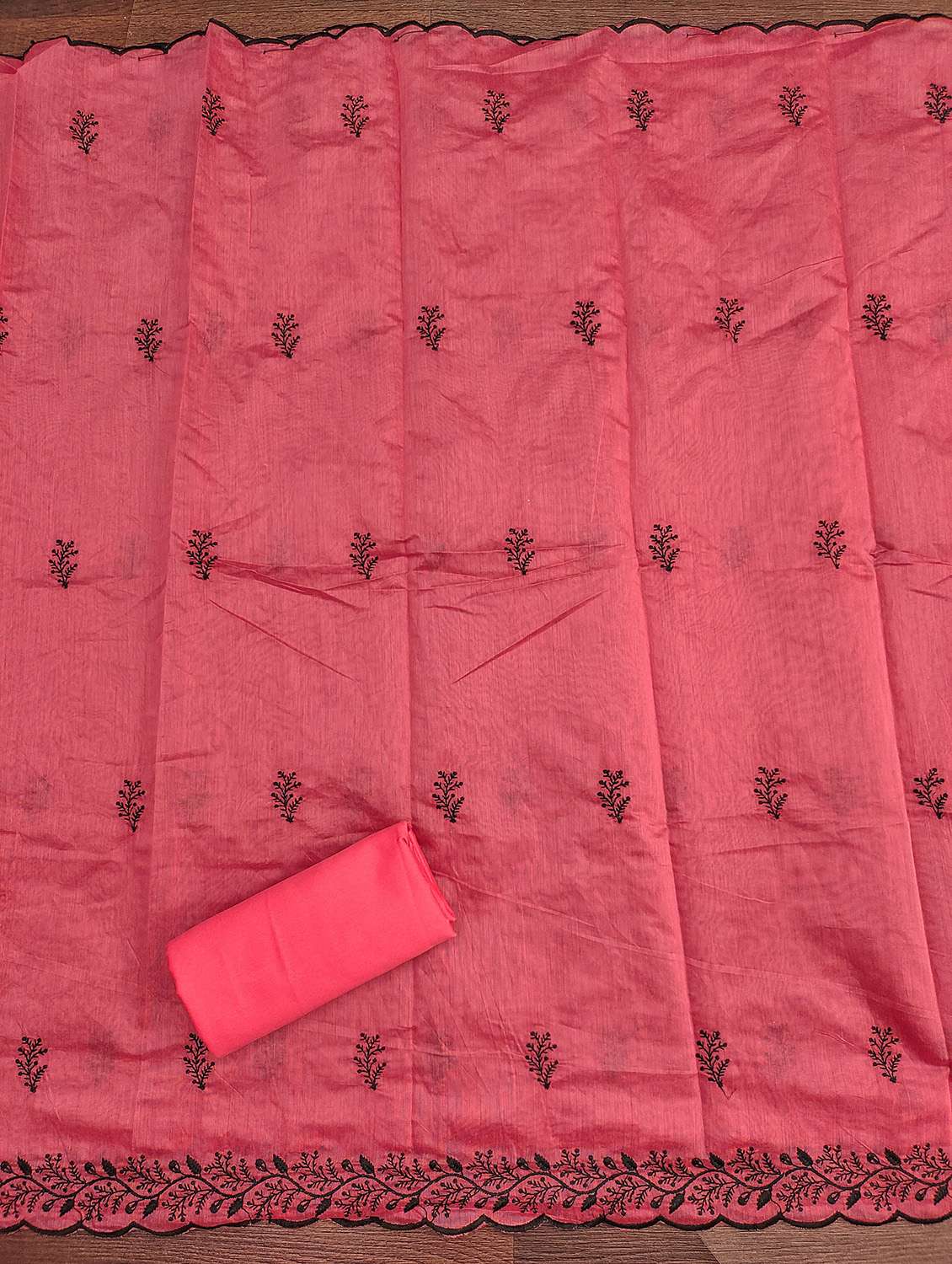 women solid with work unstitched suit set - 22431249 -  Standard Image - 3