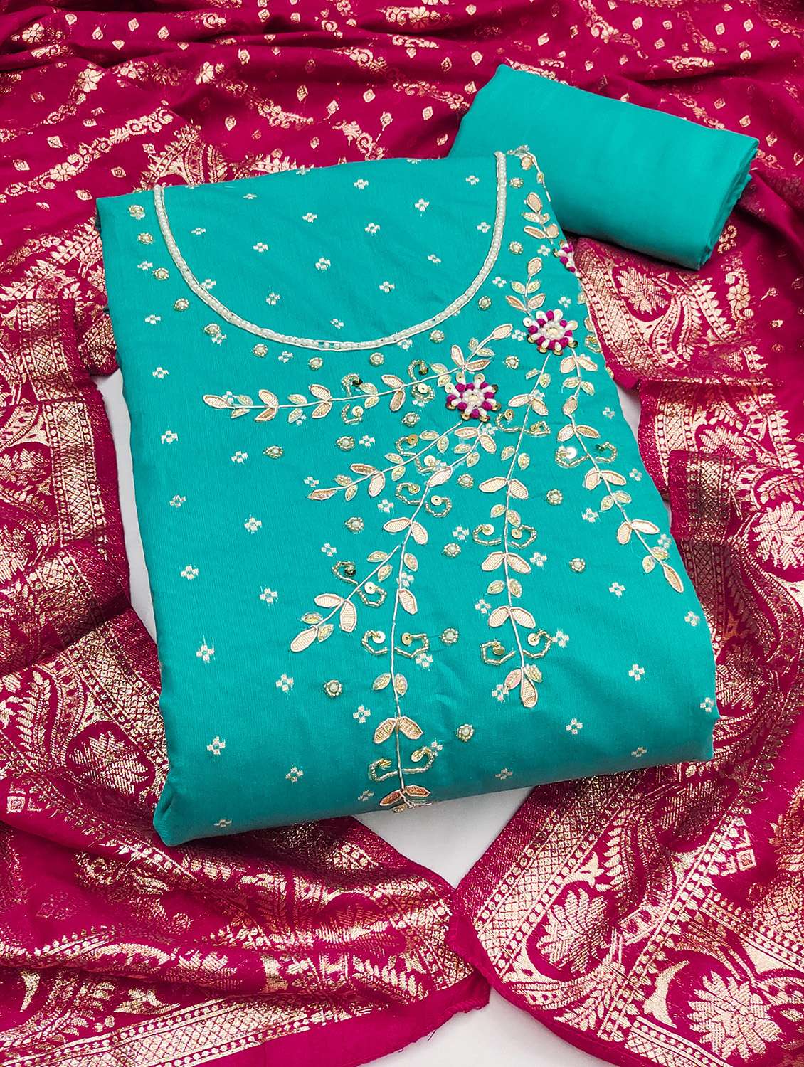 women self design unstitched suit set - 22431391 -  Standard Image - 3