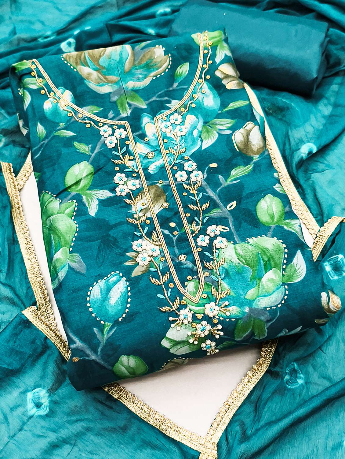 women floral printed unstitched suit set - 22431713 -  Standard Image - 3