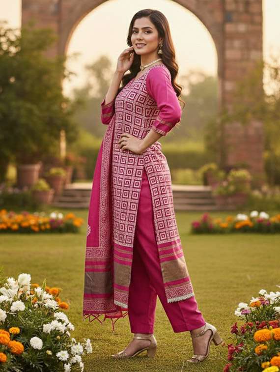 women printed unstitched suit set - 22431862 -  Standard Image - 3