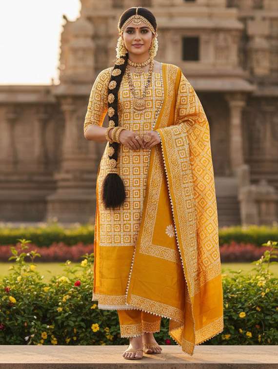 women printed unstitched suit set