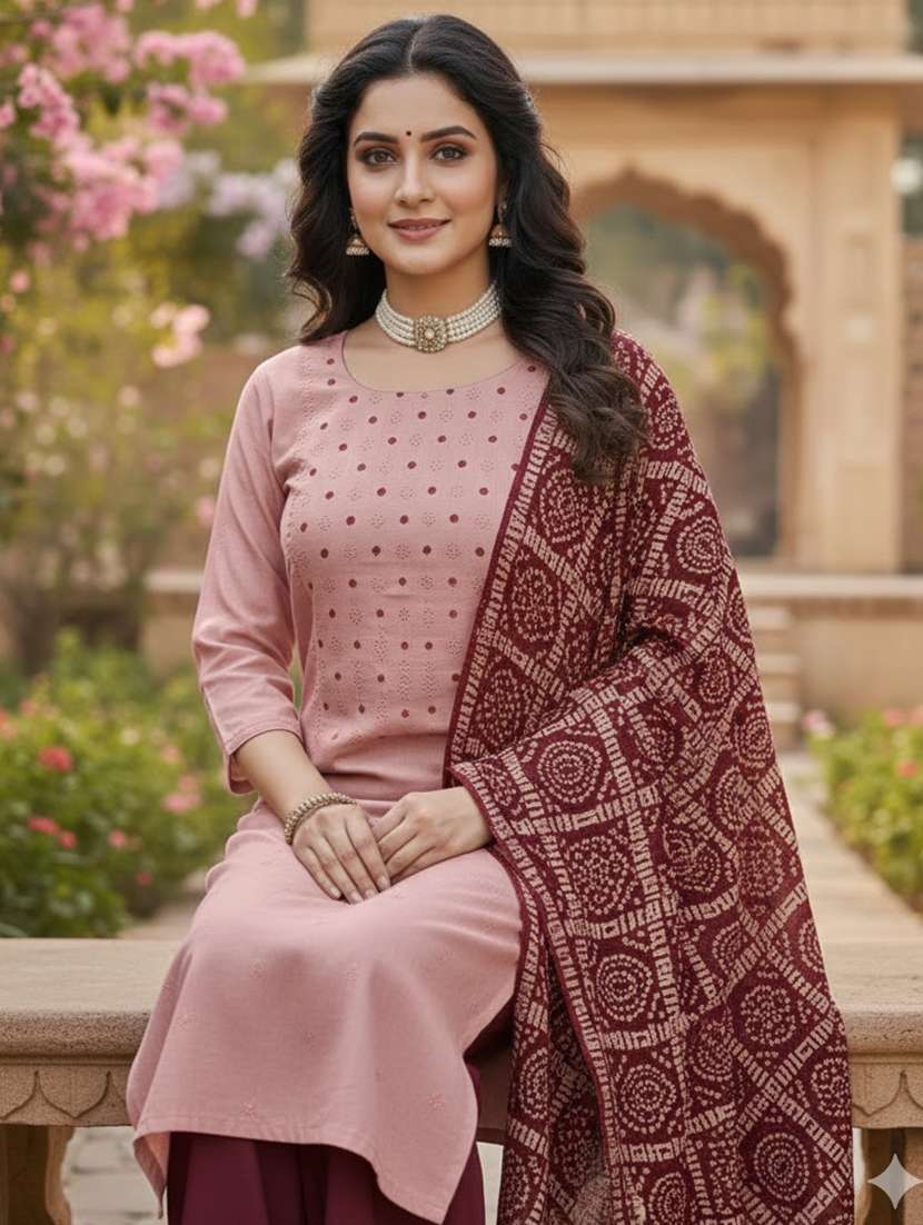women solid with work unstitched suit set - 22431872 -  Standard Image - 5