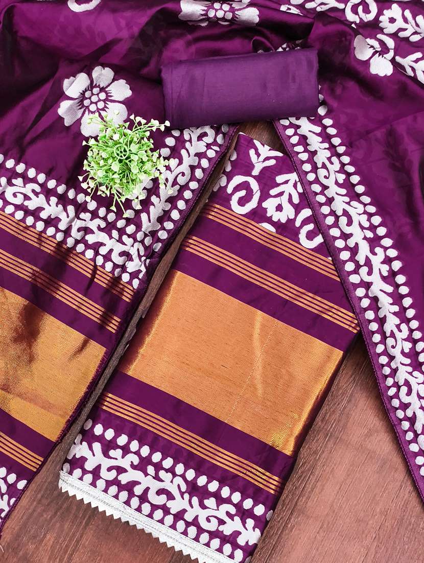 women printed unstitched suit set