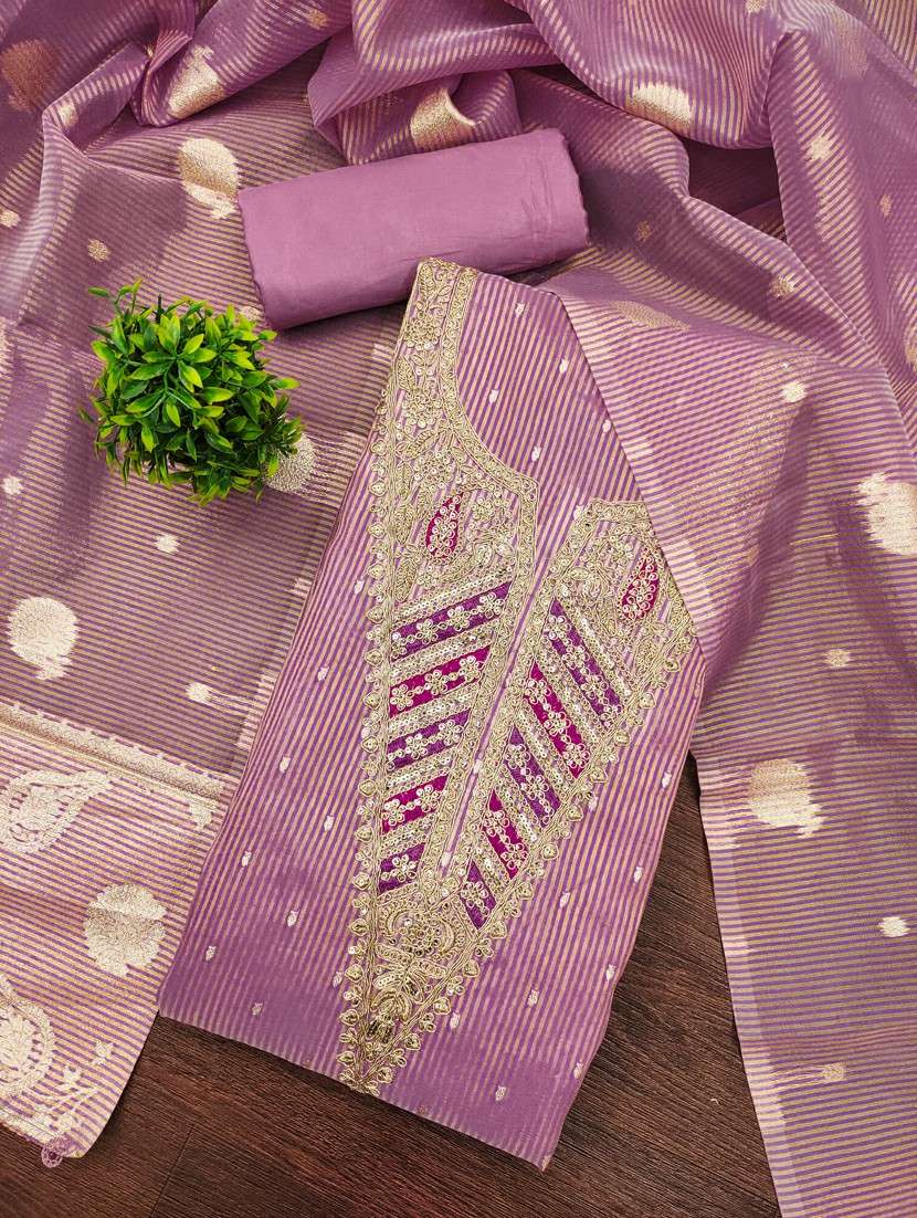 women self design unstitched suit set
