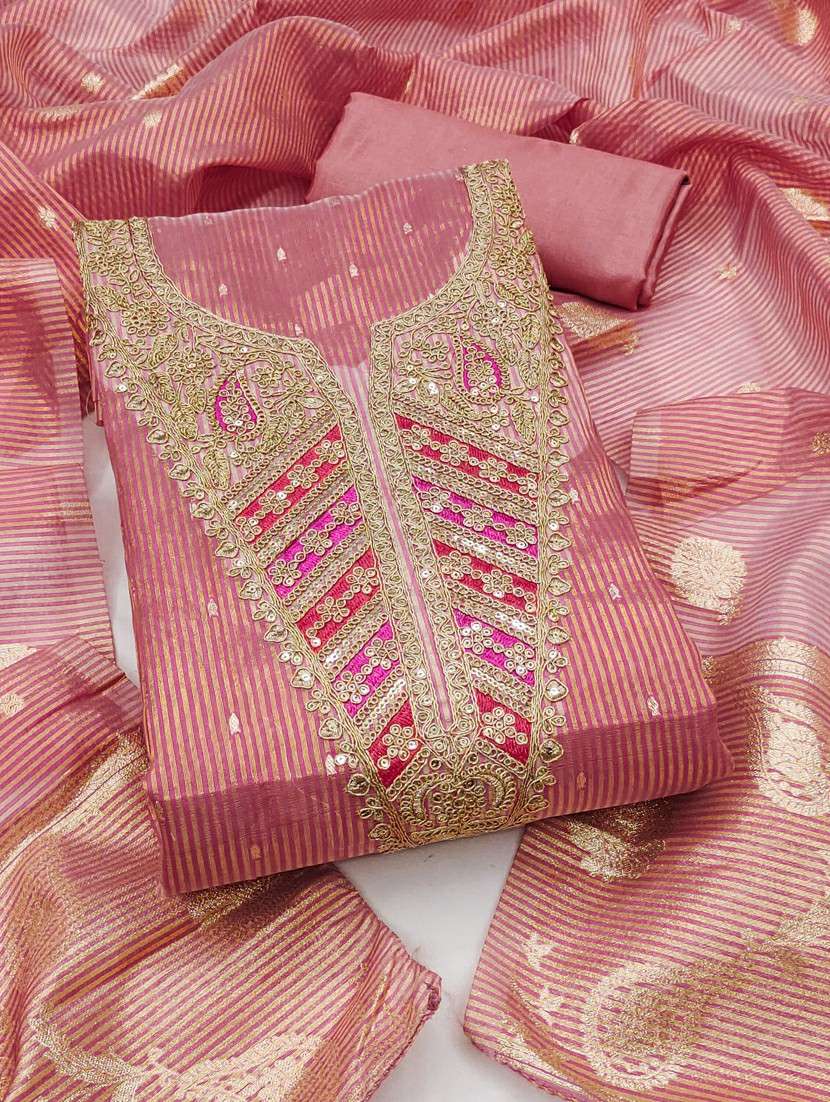 women self design unstitched suit set