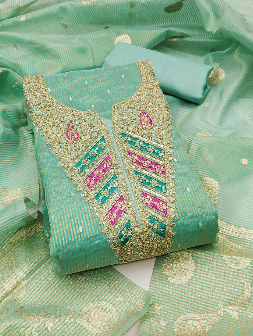 women self design unstitched suit set