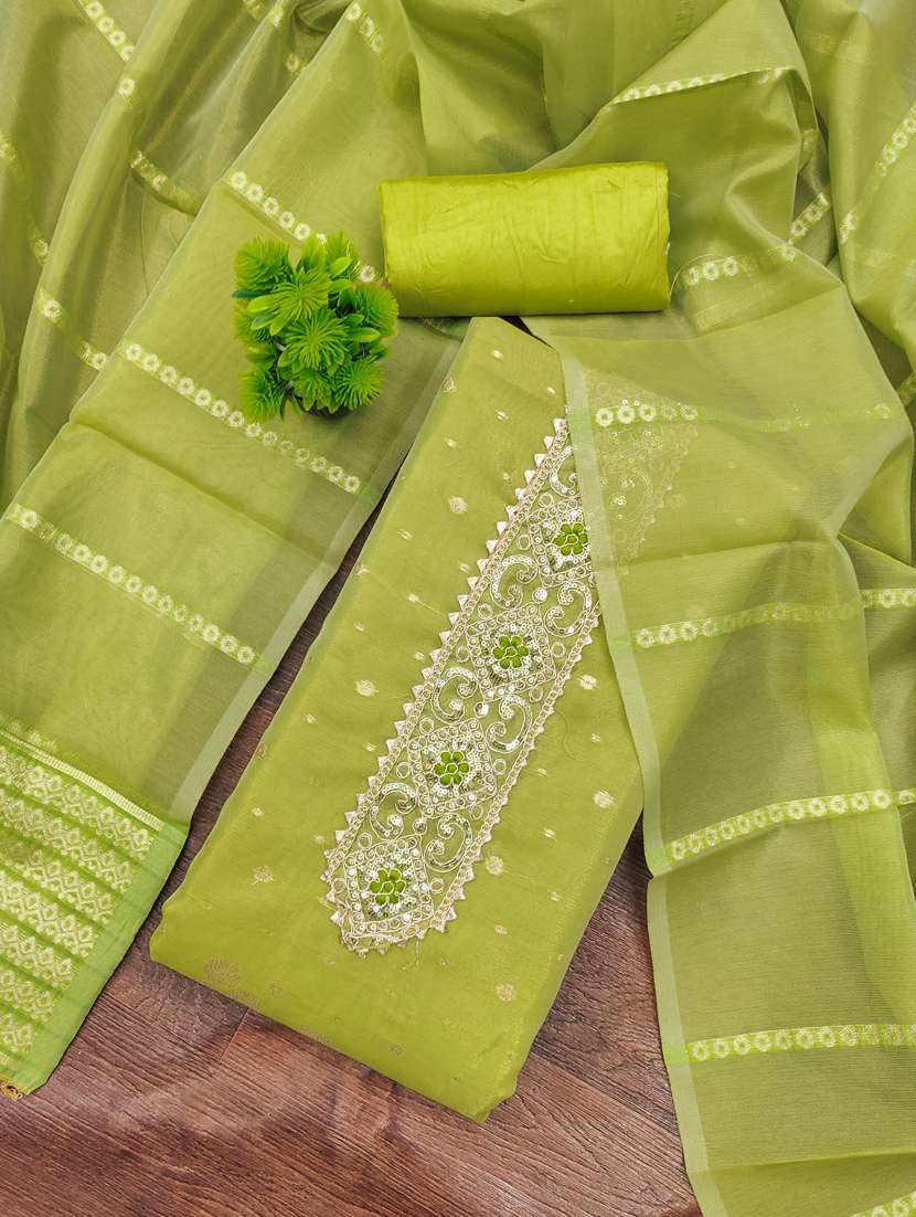 women self design unstitched suit set
