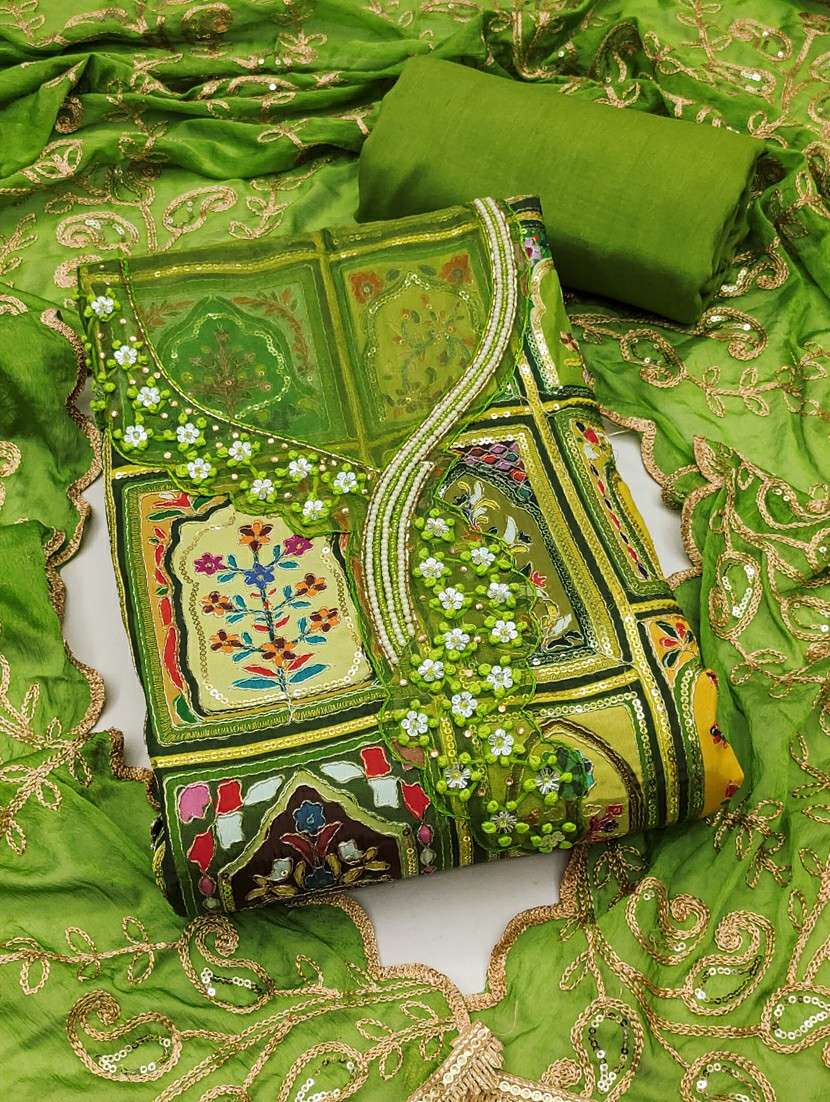 women printed unstitched suit set