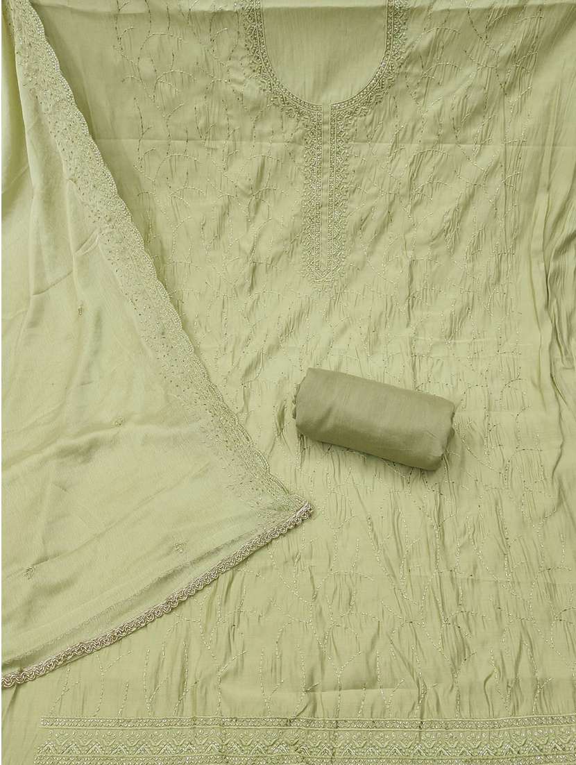 women solid with work unstitched suit set - 22431981 -  Standard Image - 3