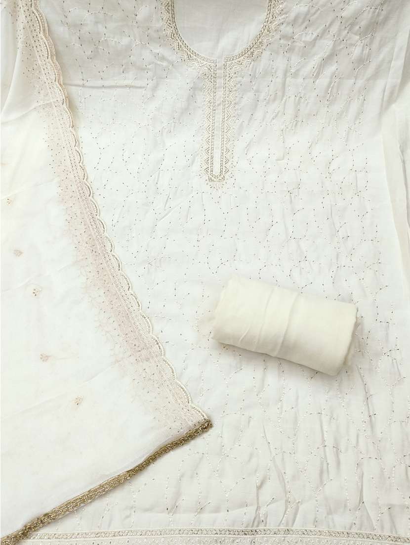 women solid with work unstitched suit set - 22431982 -  Standard Image - 3