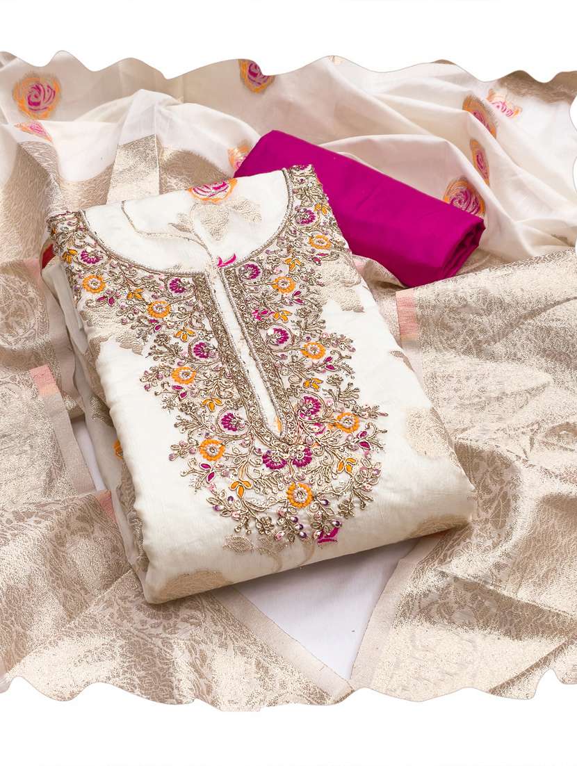 women self design unstitched suit set