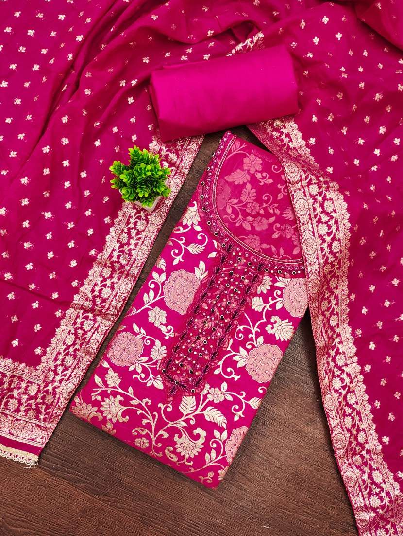 women self design unstitched suit set