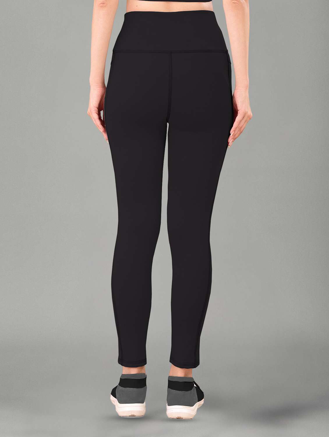 women solid high rise yoga pants - 22432137 -  Standard Image - 3