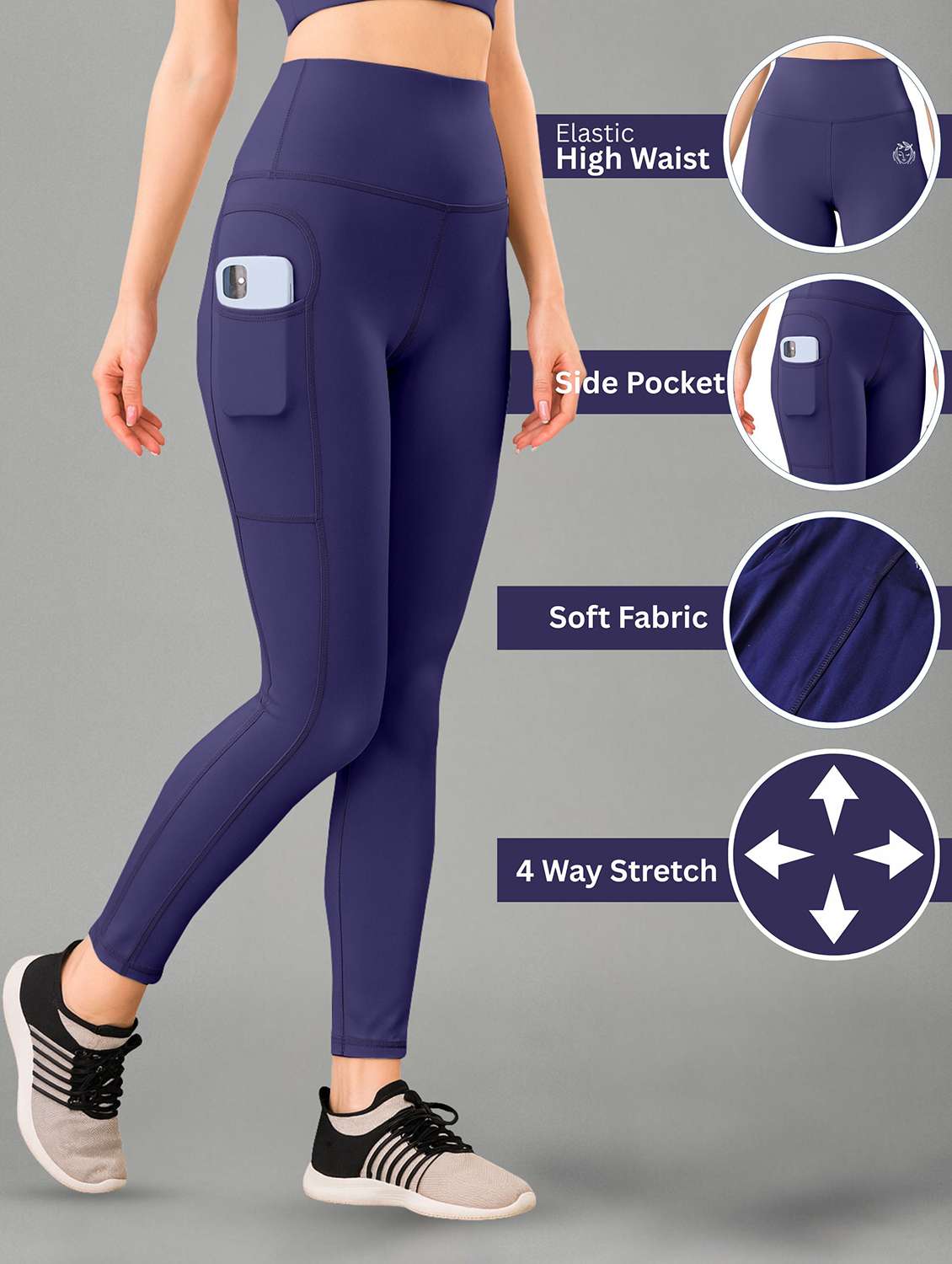 women pack of 2 solid yoga pants  - 22432183 -  Standard Image - 3