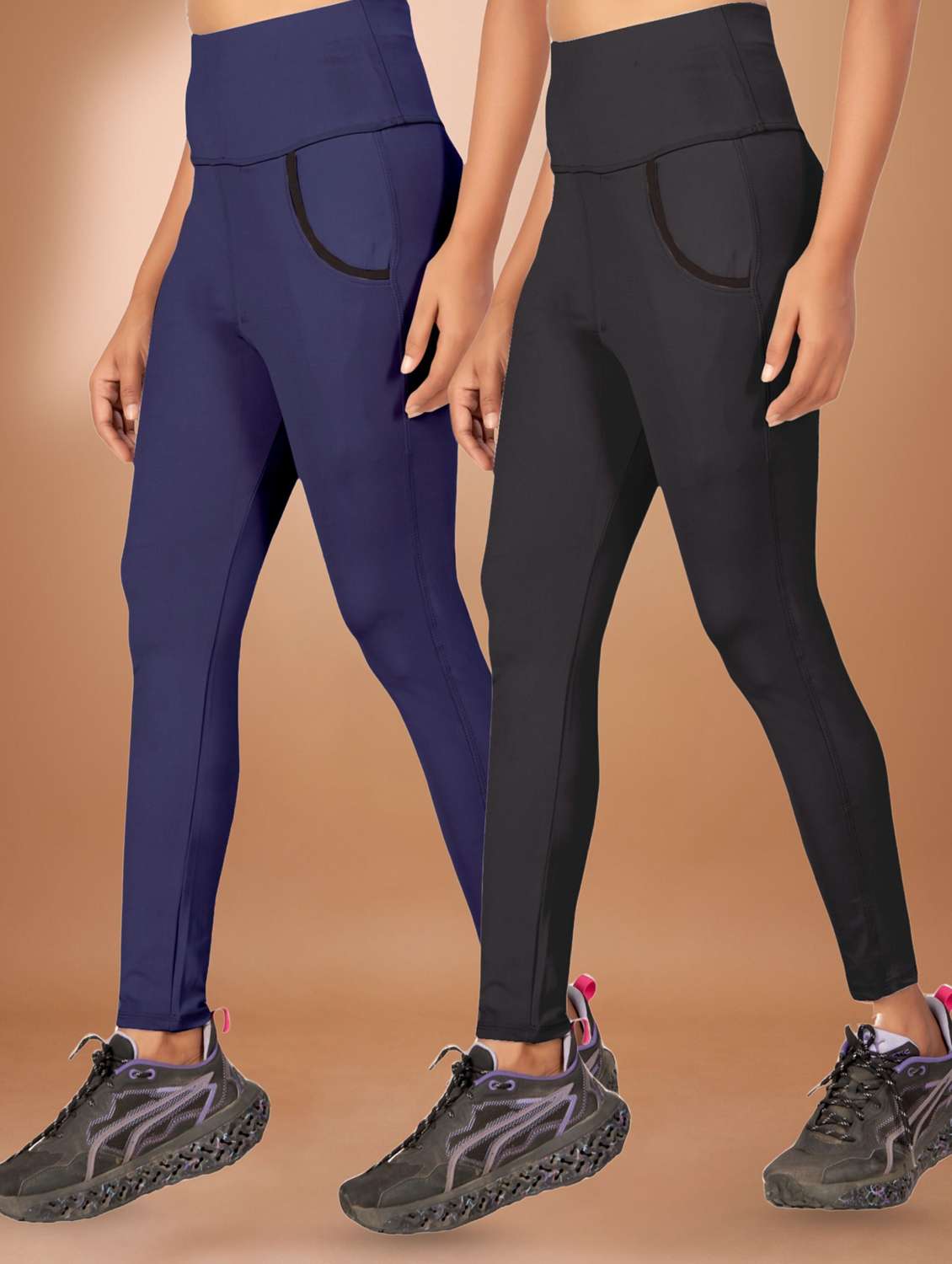 women pack of 2 mid rise yoga pants