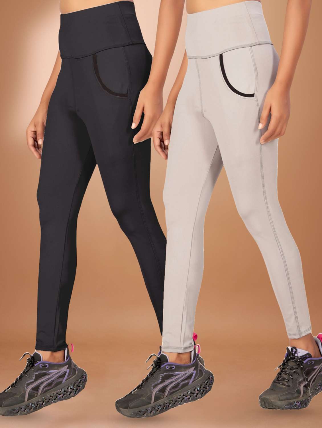 women pack of 2 mid rise yoga pants