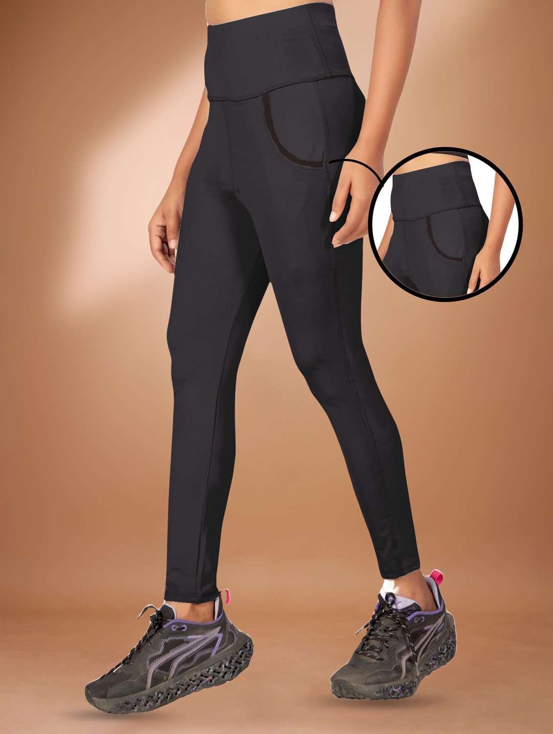 women pack of 2 mid rise yoga pants - 22432203 -  Standard Image - 3