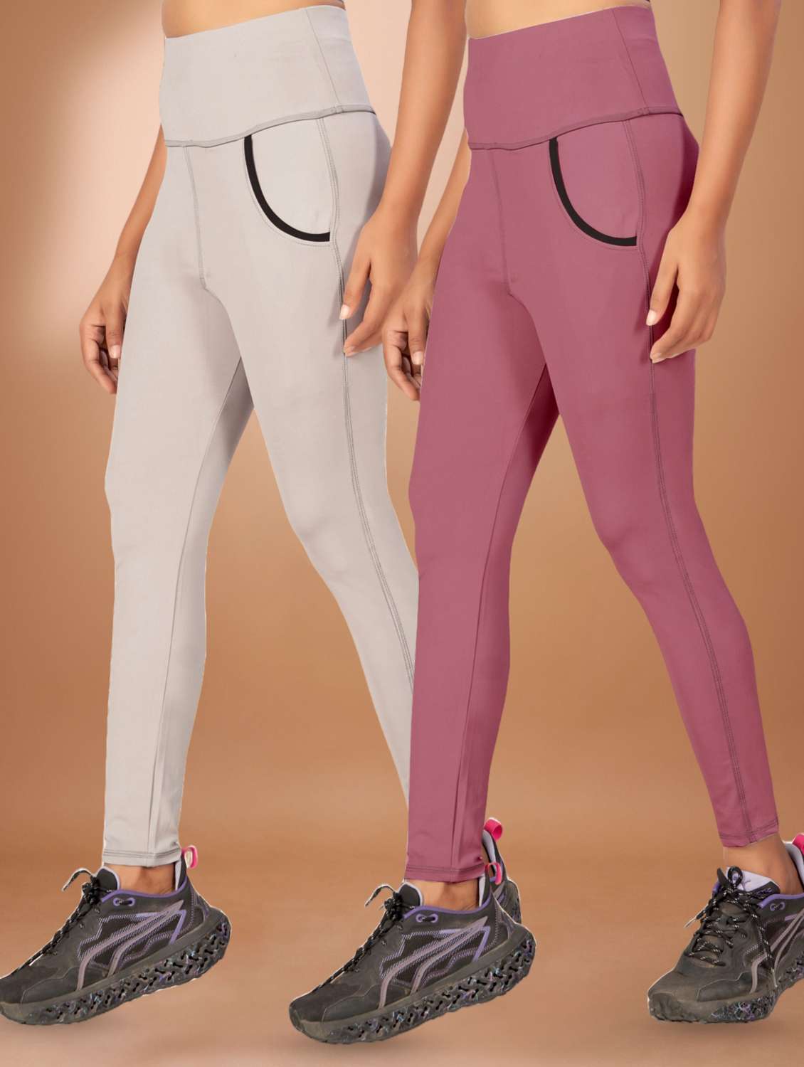 women pack of 2 mid rise yoga pants