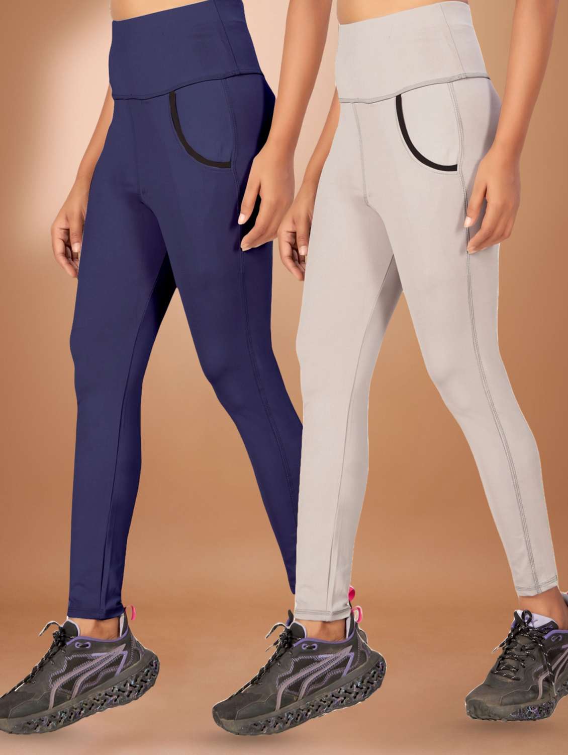 women pack of 2 mid rise yoga pants